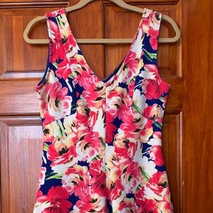 Aqua Pink Floral Dress